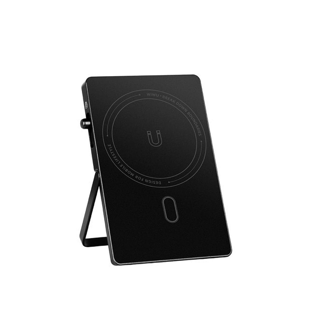 Картхолдер WIWU Warriors Carbon Magsafe Metal Stand Card Holder MW-007 Black (6977703654622) 3