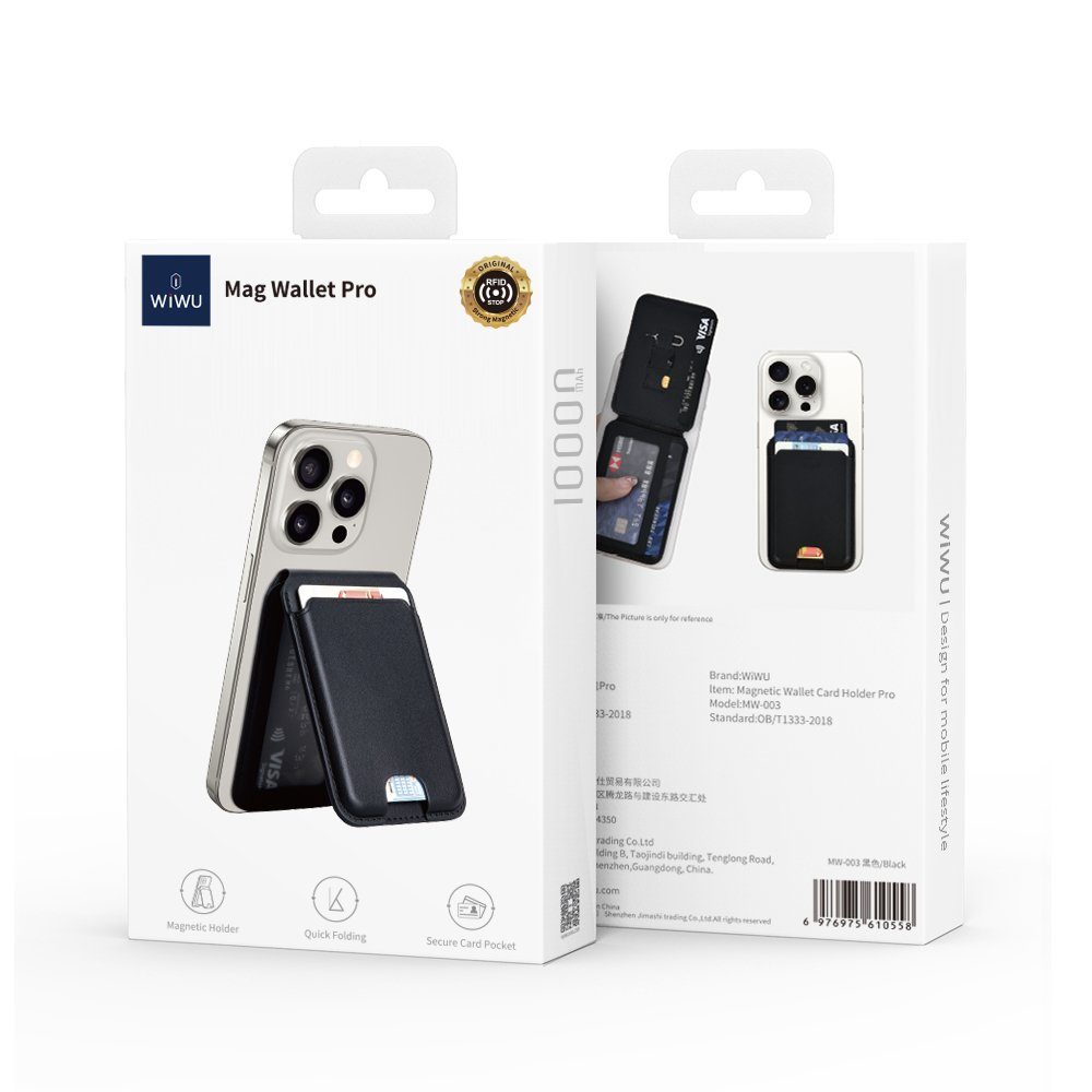 Картхолдер WIWU Mag Wallet Pro MW-003 Kevlar Black (6977703652895) 2