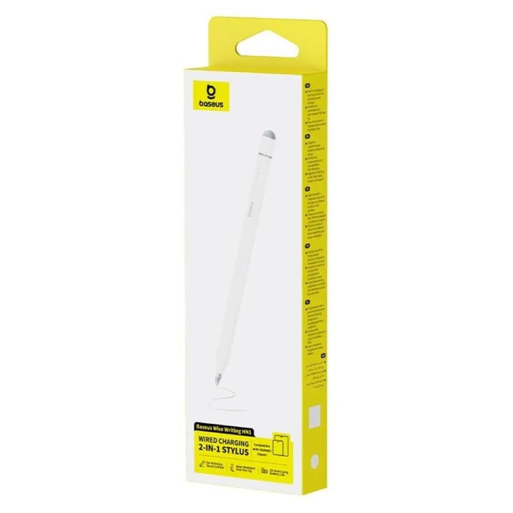 Стилус Baseus Wise Writing HN1 Universal Version  Wired Charging 2-in-1 Stylus For HUAWEI/XIAOMI Moon White (With Type-C Cable*1 and Tip*1 and Palm Re (B0004F01) 2