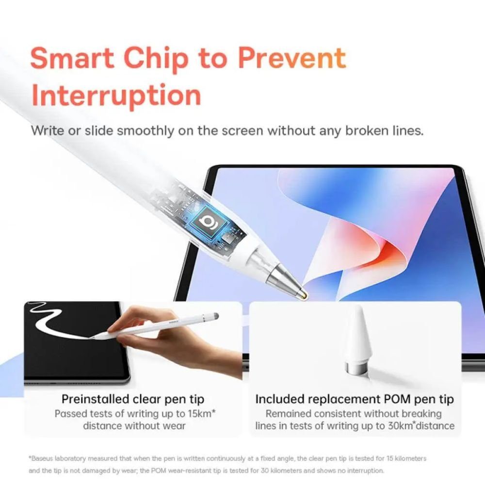 Стилус Baseus Wise Writing HN1 Universal Version  Wired Charging 2-in-1 Stylus For HUAWEI/XIAOMI Moon White (With Type-C Cable*1 and Tip*1 and Palm Re (B0004F01) 5