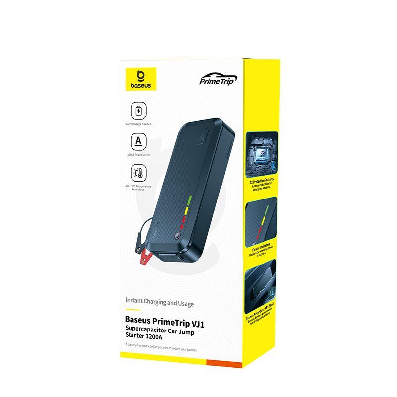 Автомобільний пуско-зарядний пристрій Baseus PrimeTrip VJ1 Supercapacitor Car Jump Starter 1200A Cosmic Black (C00269000121-00) 2