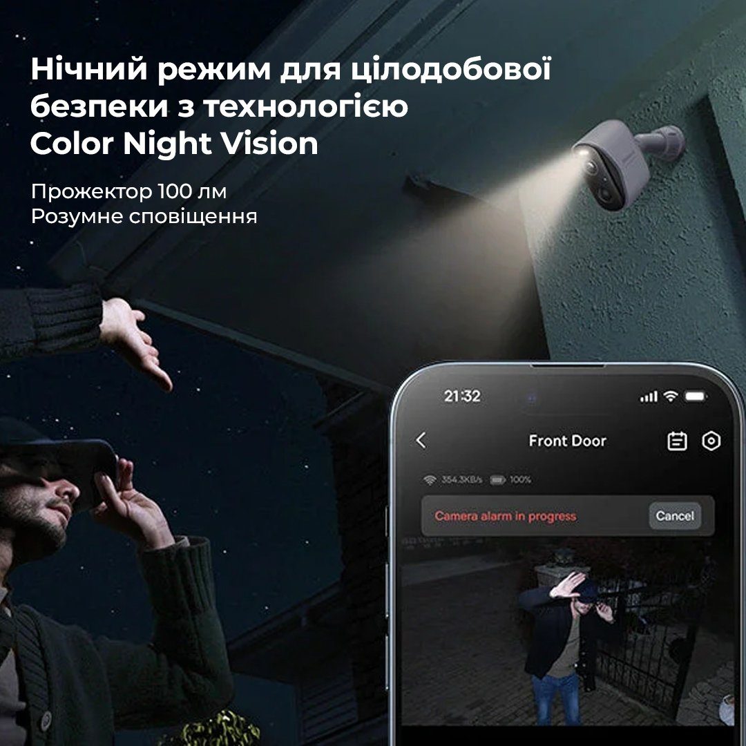 Додаткова IP-камера відеоспостереження Baseus Security N1 Outdoor Camera 2K White (S0ST002130) 8