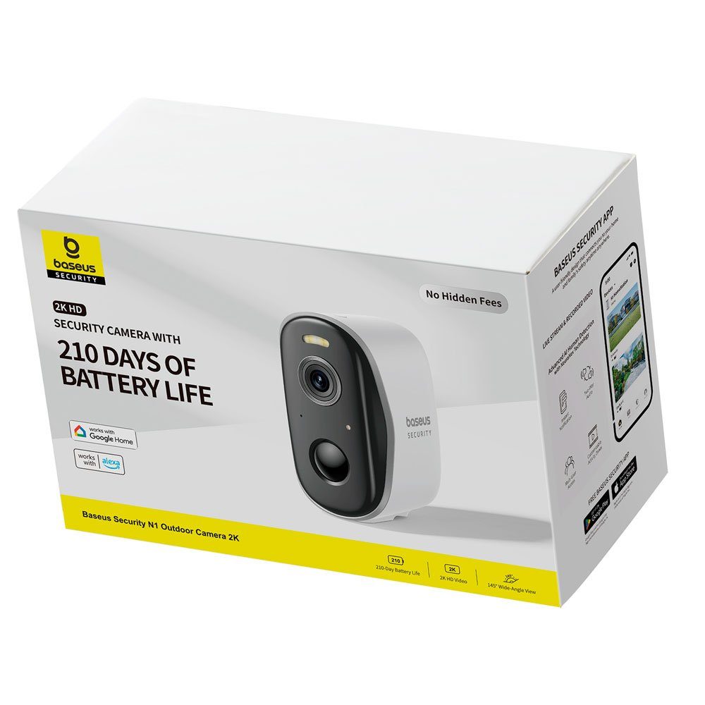 Додаткова IP-камера відеоспостереження Baseus Security N1 Outdoor Camera 2K White (S0ST002130) 2