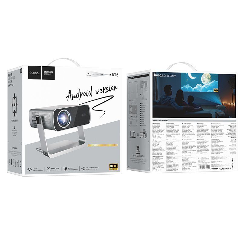 Проектор HOCO DT5 Smart electric focus projector(1080P Android version) (6942007656290) 2