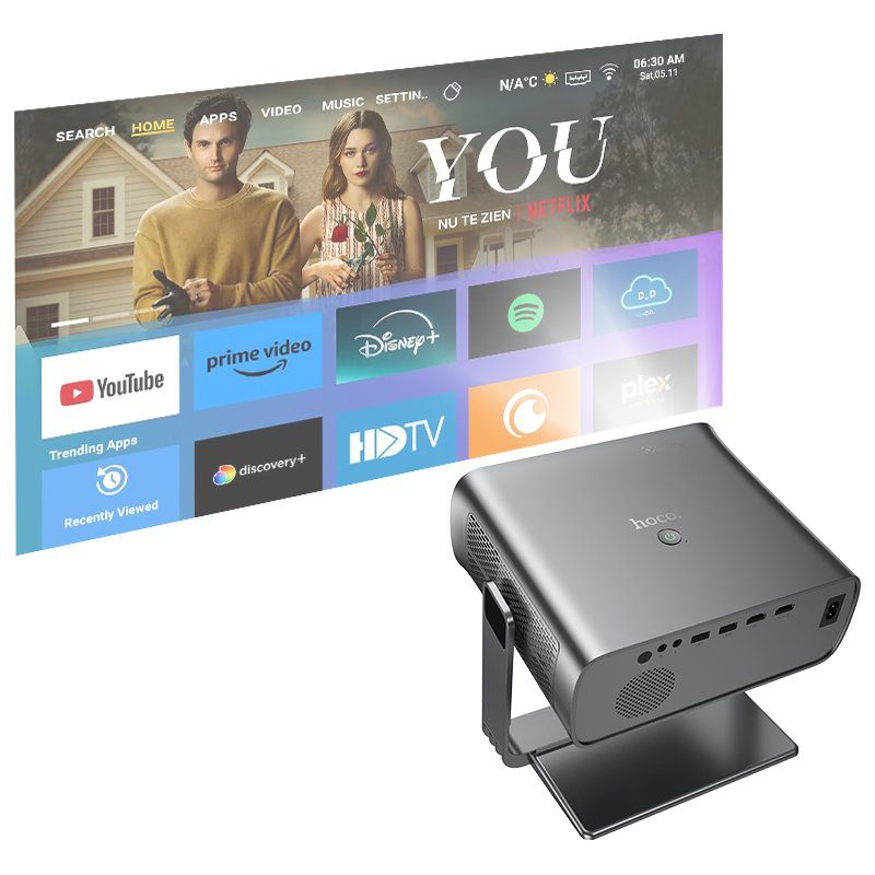 Проектор HOCO DT5 Smart electric focus projector(1080P Android version) (6942007656290) 5