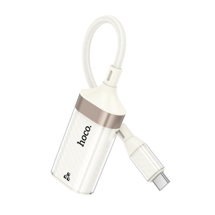 Кабель-перехідник HOCO UA41 UA41B Crystal Type-C ethernet adapter(100 mbps) apricot (6942007658515) 3