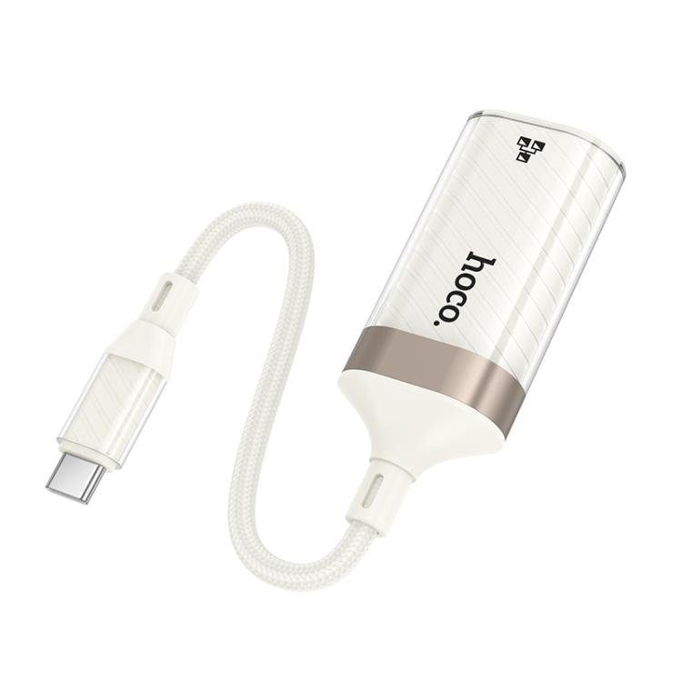 Кабель-перехідник HOCO UA41 UA41B Crystal Type-C ethernet adapter(100 mbps) apricot (6942007658515) 4