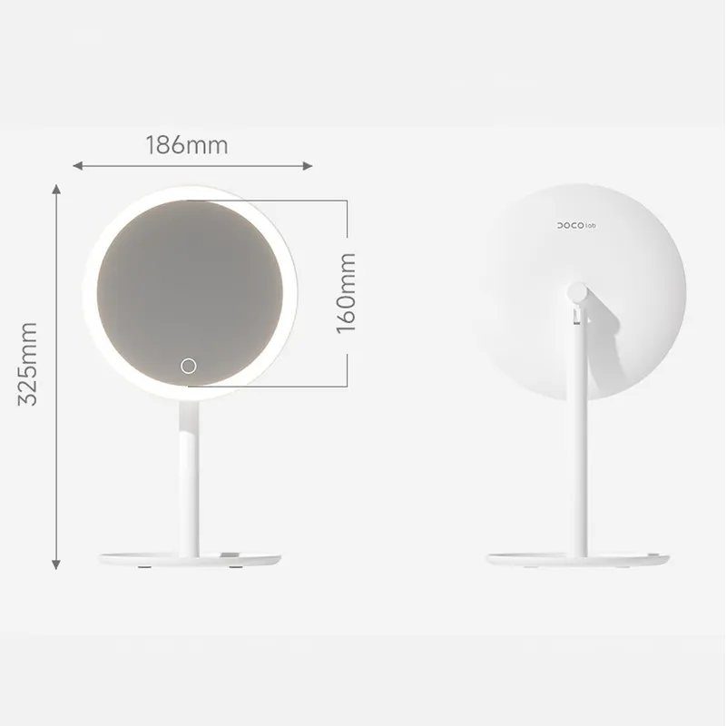 Дзеркало для макіяжу Xiaomi DOCO LED Beauty Sunlight Small Mirror Standard Edition Simple White (XM001) 3