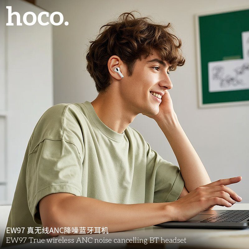 Бездротові навушники TWS HOCO EW97 True wireless ANC noise reduction BT headset White (6942007673976) 8