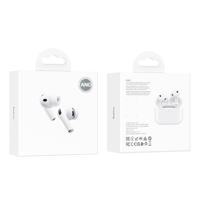 Бездротові навушники TWS HOCO EW97 True wireless ANC noise reduction BT headset White (6942007673976) 2