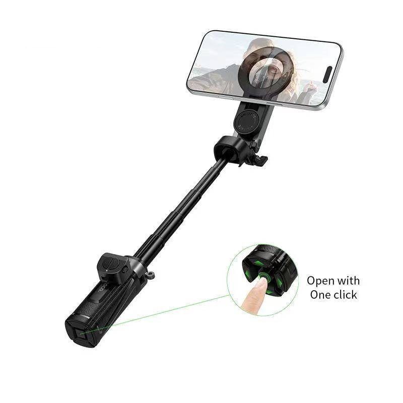 Селфі-трипод HOCO K27 Pro Magic mini live broadcast stand(pull clip+magnetic focusing version) (48cm) Black (6942007668743) 5