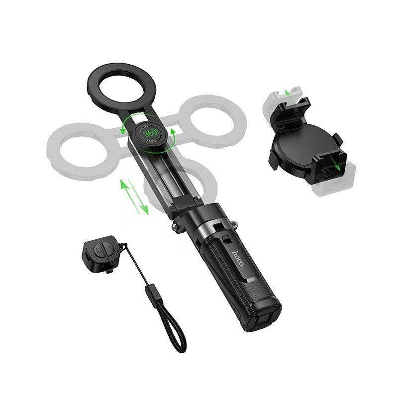 Селфі-трипод HOCO K27 Pro Magic mini live broadcast stand(pull clip+magnetic focusing version) (48cm) Black (6942007668743) 3