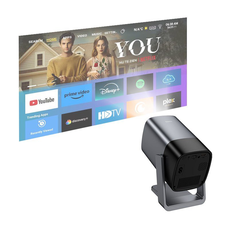 Проектор HOCO DT7 WiFi 2.4+5G. Smart electric focus projector(1080P Android version) Metal Gray (6942007668781) 5