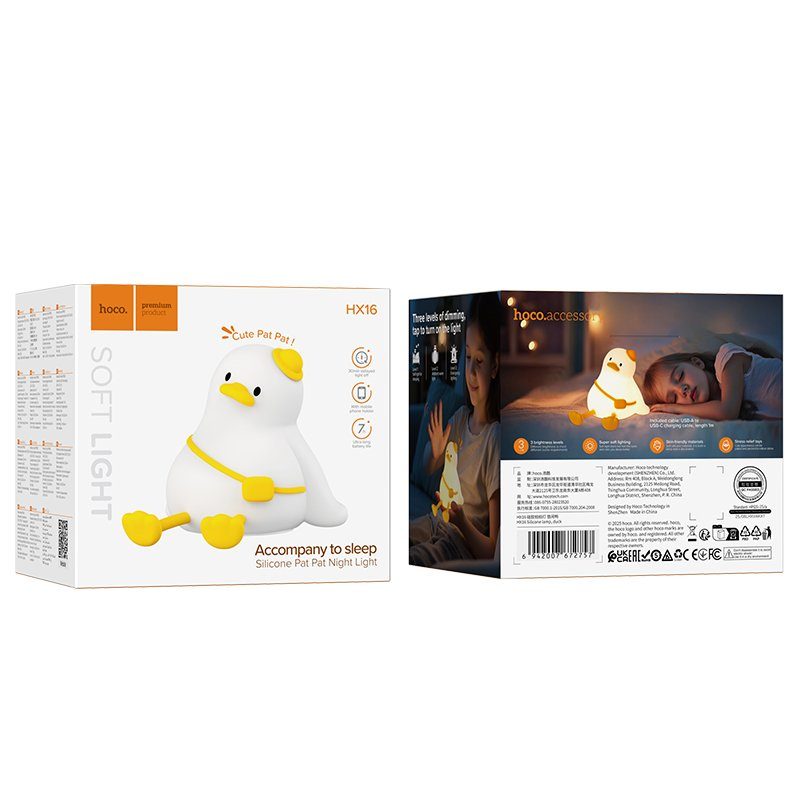 Світильник HOCO HX16 2W. 1200 mAh. Silicone lamp Duck (6942007672757) 2