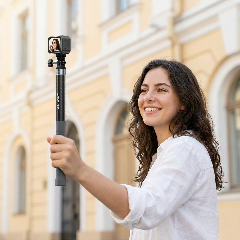 Монопод ACEFAST E38 1.2m carbon fiber telescopic selfie stick Gray-Black (6974316286028) 8