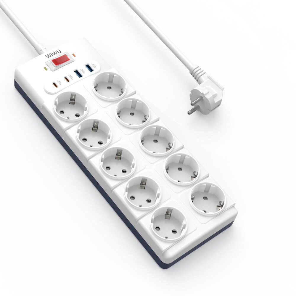 Мережевий подовжувач WIWU 14 in 1 20W GaN Power Strip 2C+2A+10AC Wi-S008 EU (2 m) White (6977703656268) 3
