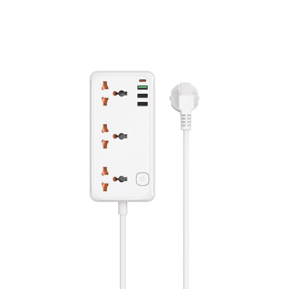 Мережевий подовжувач WIWU 30W Cube Multiple Function GaN Power Strip 1C3A+3 sockets Wi-S005 EU White (6977703654196)