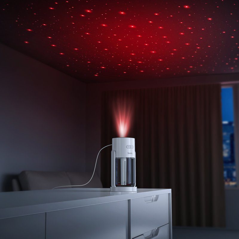 Зволожувач повітря з проекцією зоряного неба HOCO HX34  280ml Starry sky humidifier White (6942007674560) 8