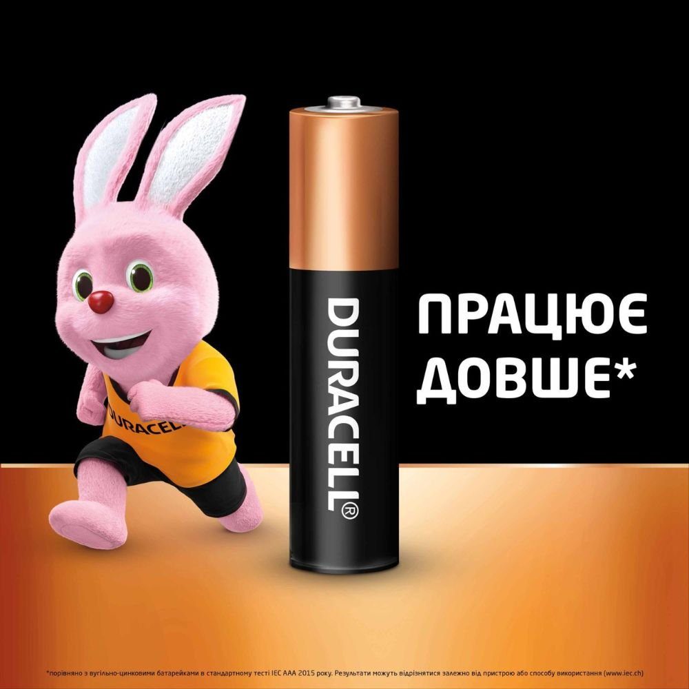 Батарейка Duracell Basic LR3/AAA (4шт) (5000394127326) 2