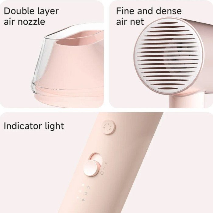 Фен Xiaomi Doco negative ion hair dryer soft and fast dry hair care Small Milk (Китайська вилка) (AN001SM) 6