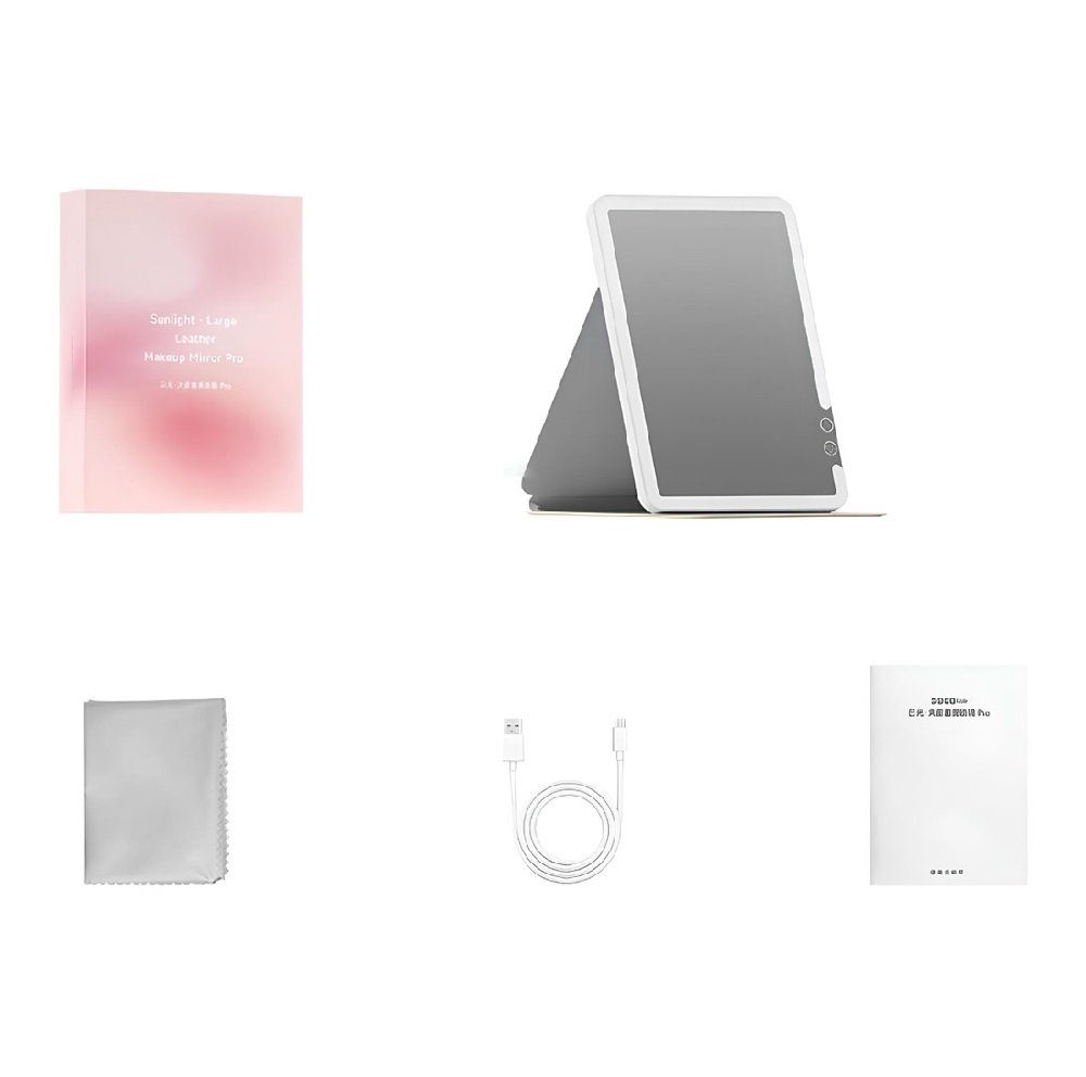 Дзеркало для макіяжу Xiaomi DOCO 11 " Daylight Portable Flat Mirror Pro Pink (FM008P) 2