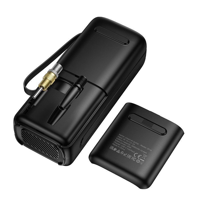 Автомобільний насос HOCO ZP18 Enlighten portable smart air pump Black (6942007673303) 6