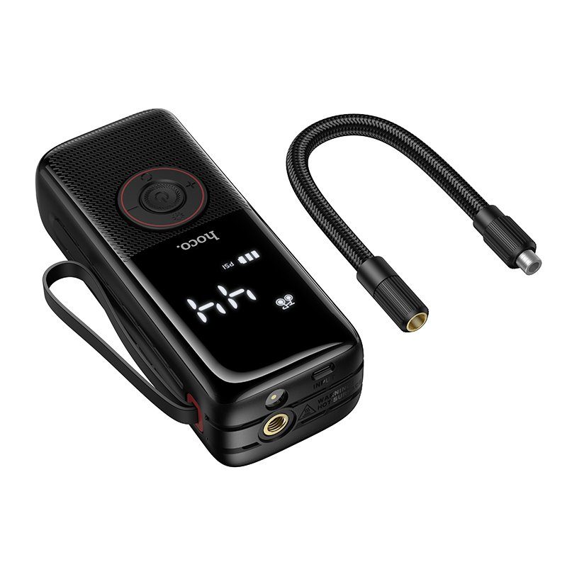 Автомобільний насос HOCO ZP18 Enlighten portable smart air pump Black (6942007673303) 5