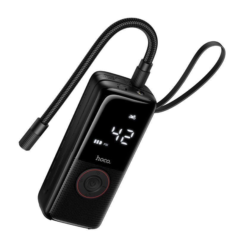 Автомобільний насос HOCO ZP18 Enlighten portable smart air pump Black (6942007673303) 4