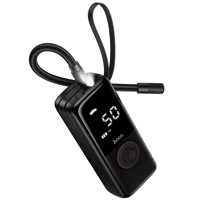 Автомобільний насос HOCO ZP18 Enlighten portable smart air pump Black (6942007673303) 3