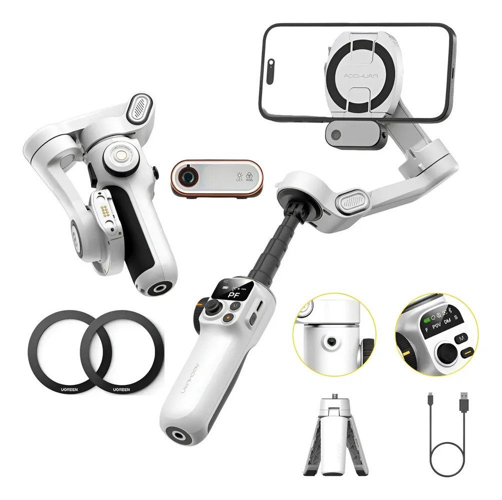 Триосьовий стабілізатор AOCHUAN Professional Gimbal Stabilizer for Smartphone SMART P2 White (AOCHUAN-SMARTP2-W) 5