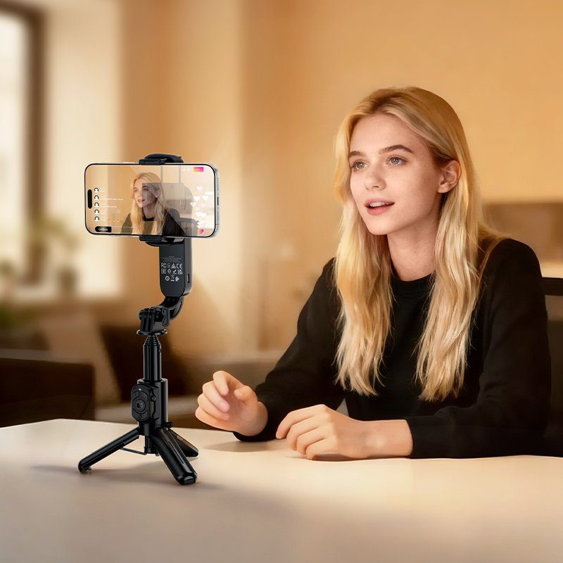 Селфі-трипод HOCO K90 Feliz single-axis live broadcast holder Black (6942007673204) 9