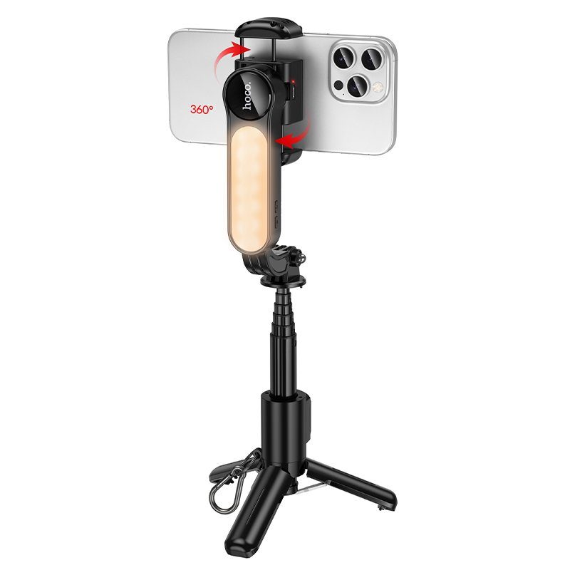 Селфі-трипод HOCO K90 Feliz single-axis live broadcast holder Black (6942007673204) 5