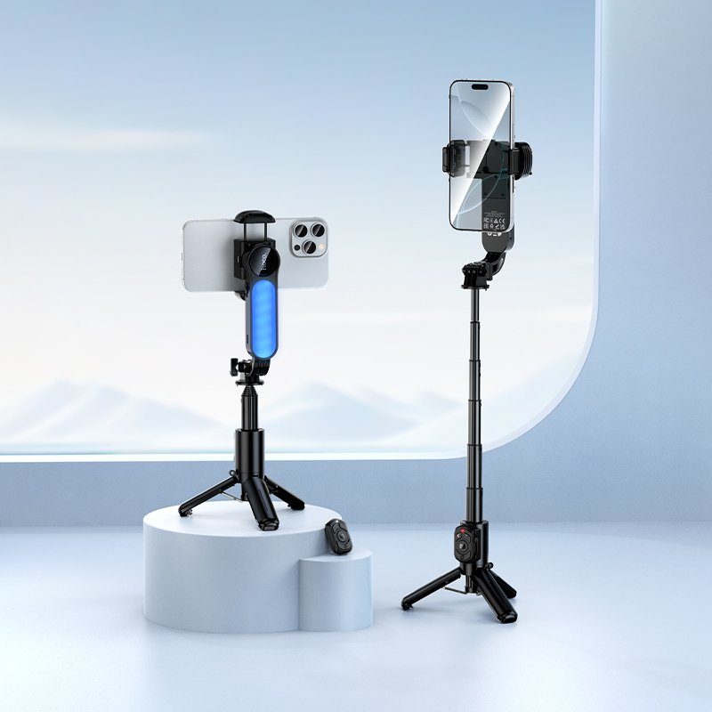 Селфі-трипод HOCO K90 Feliz single-axis live broadcast holder Black (6942007673204) 10