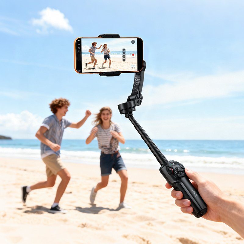Триосьовий стабілізатор HOCO K91 Three-axis intelligent gimbal Black (6942007675802) 9
