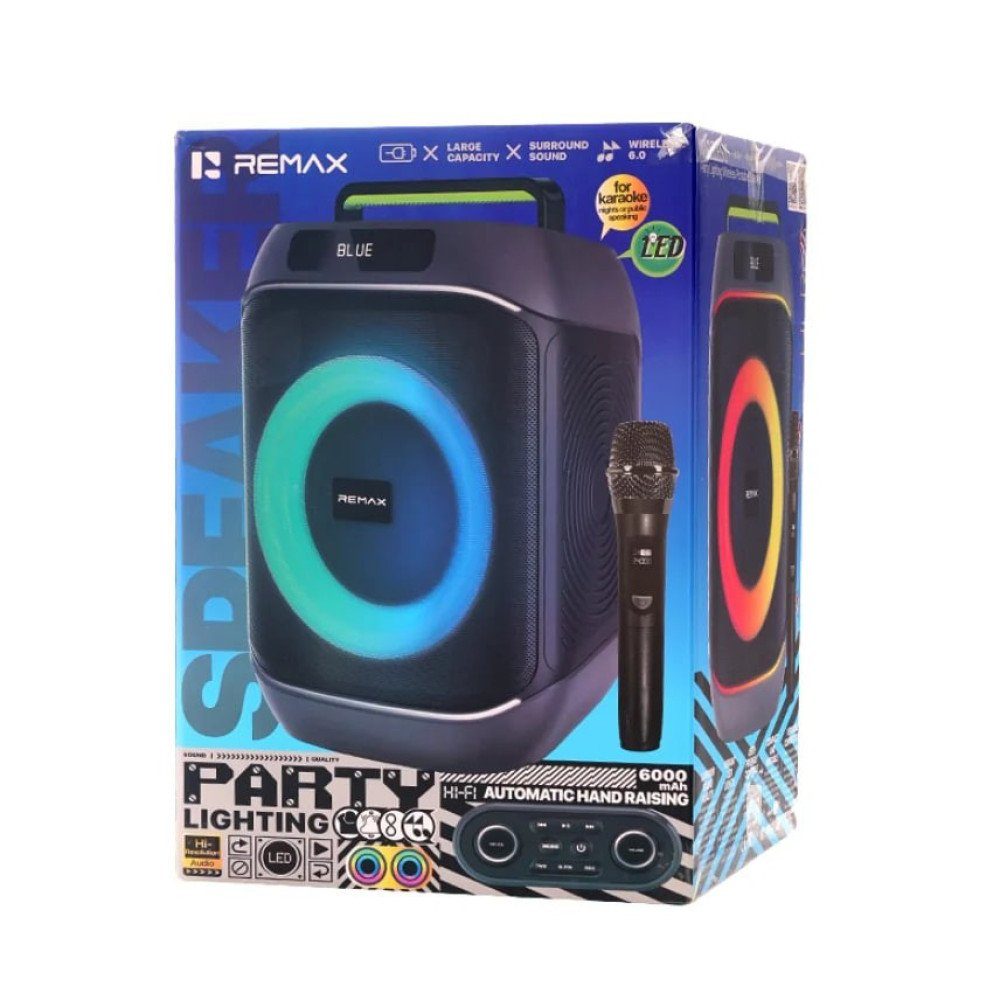 Портативна колонка REMAX RB-MB12 Party lighting Wireless Portable Speaker, 60W, Black (6954851264828) 2