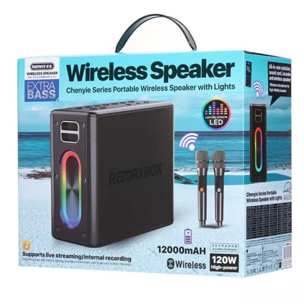 Портативна колонка  REMAX RB-M51 Chenyie Series Portable Wireless Speaker with Lights, 120W, Black (6954851216049) 2