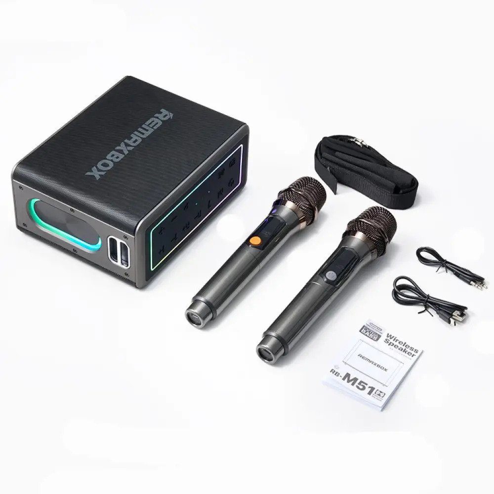 Портативна колонка  REMAX RB-M51 Chenyie Series Portable Wireless Speaker with Lights, 120W, Black (6954851216049) 4