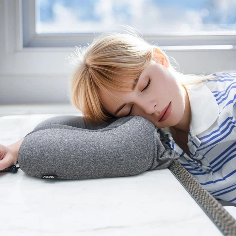 Подушка для подорожі HOCO HX70 slow rebound memory foam U-shaped pillow Black (6942007664677) 10