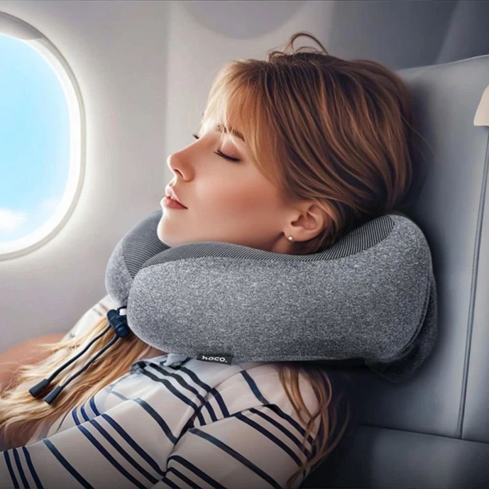 Подушка для подорожі HOCO HX70 slow rebound memory foam U-shaped pillow Black (6942007664677) 9