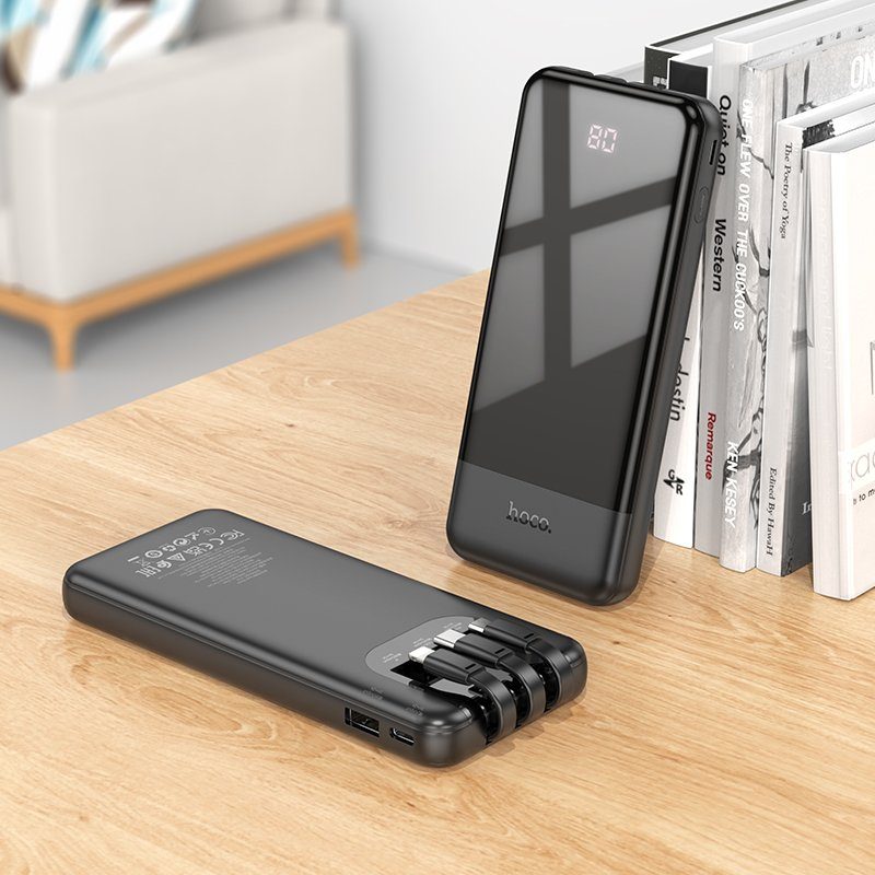 Зовнішній акумулятор HOCO J114 Charger power bank with cable and digital display(10000mAh) Black (6942007601856) 8