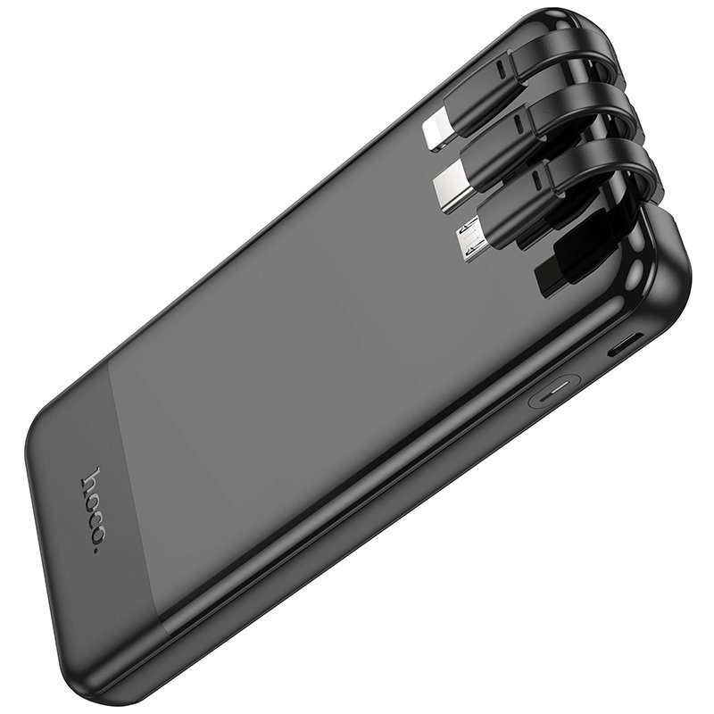 Зовнішній акумулятор HOCO J114 Charger power bank with cable and digital display(10000mAh) Black (6942007601856) 5