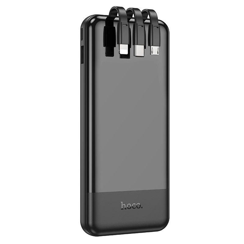 Зовнішній акумулятор HOCO J114 Charger power bank with cable and digital display(10000mAh) Black (6942007601856) 4