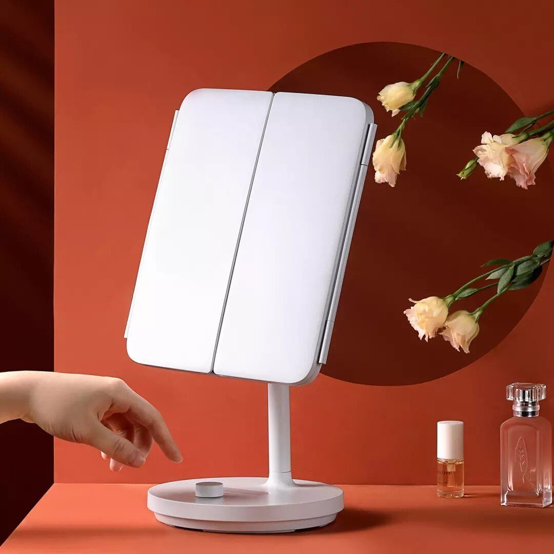 Дзеркало для макіяжу Xiaomi JordanLED table folding cosmetic mirror Pink (NV536) 4