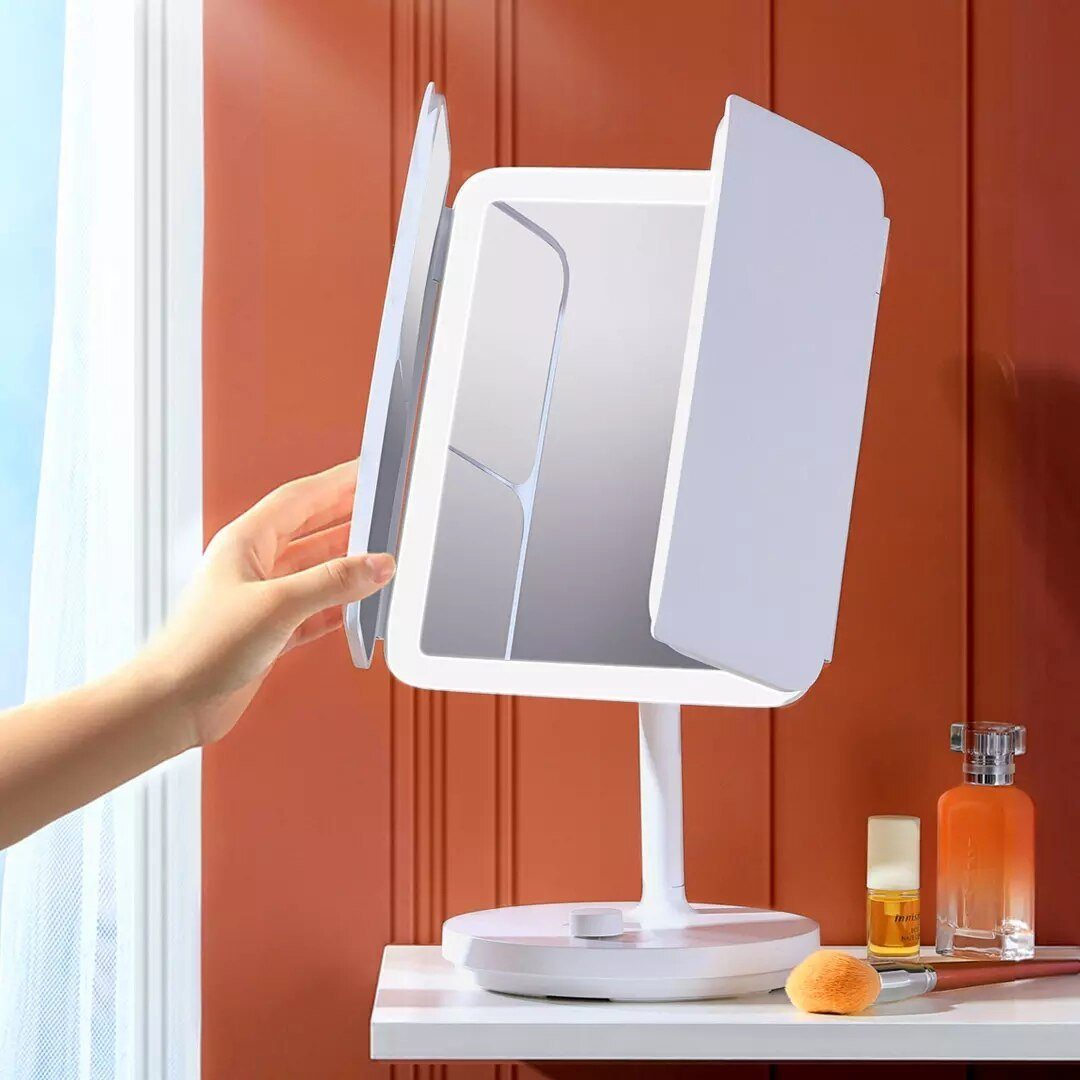 Дзеркало для макіяжу Xiaomi JordanLED table folding cosmetic mirror Pink (NV536) 3