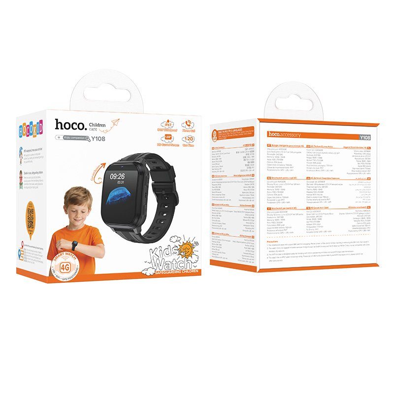 Дитячий смарт-годинник HOCO Y108 4G children phone-watch Black (6942007680936) 2