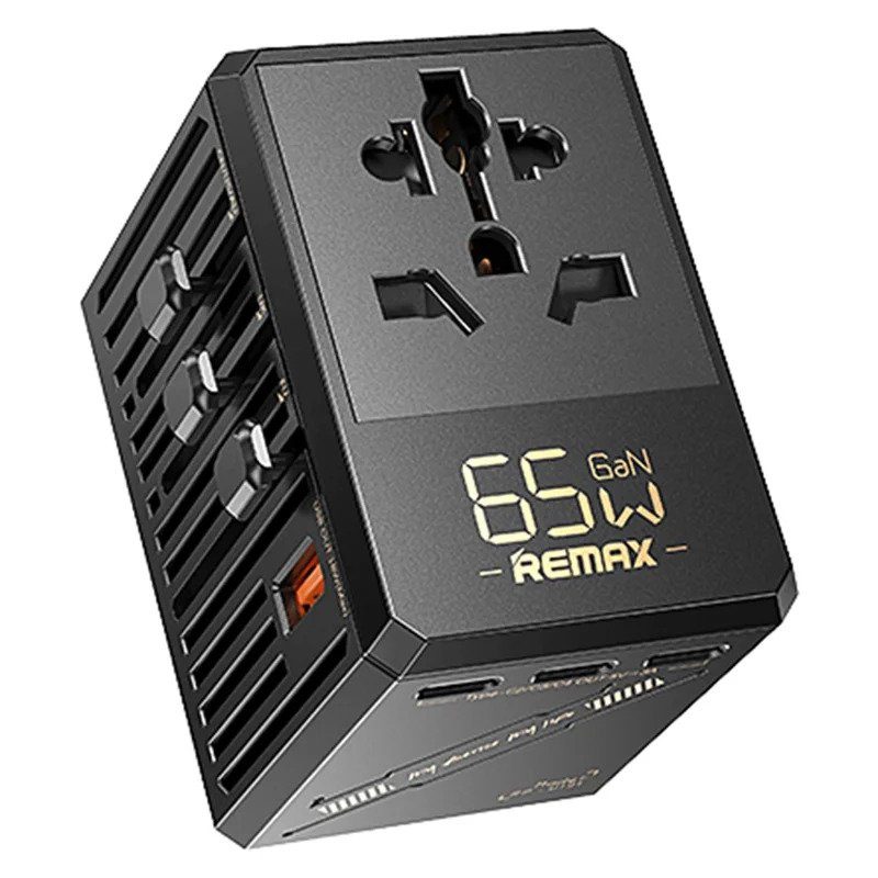 Мережевий зарядний пристрій REMAX 65W 1A4C Multifunctional GaN Fast Charger RP-U191 Black (6954851247456)