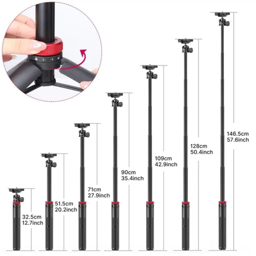 Селфі-трипод ULANZI Ulanzi MT-44 Extendable Selfie Stick Tripod(Black) (2502E) 4
