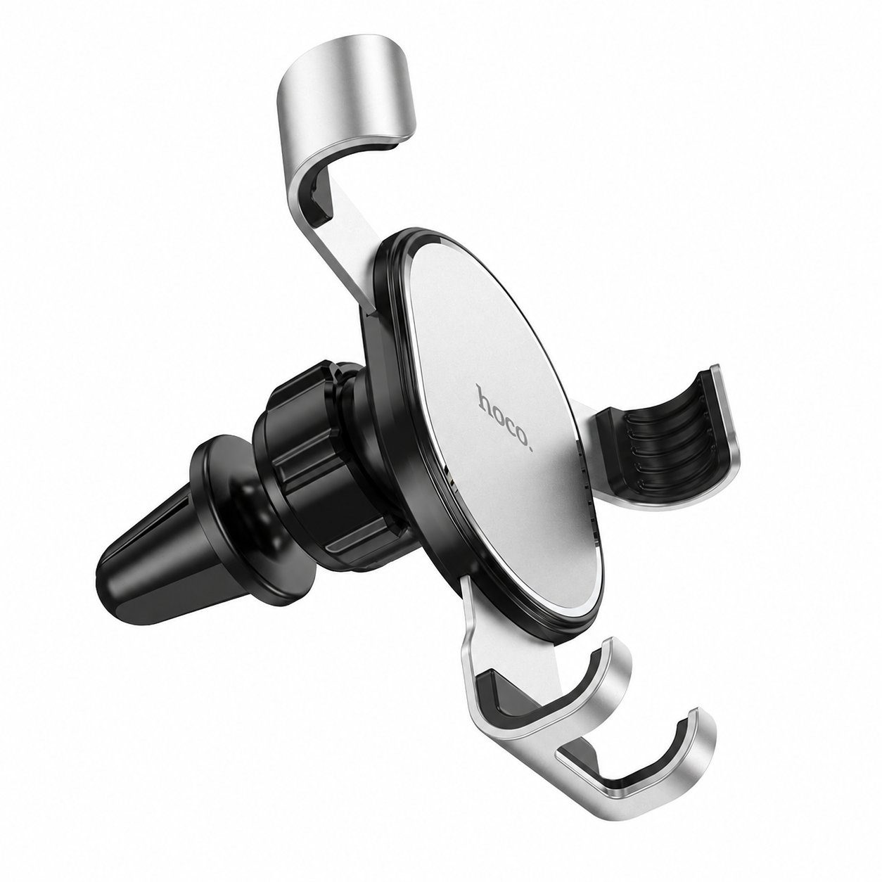 Автотримач для телефона HOCO CA56 Plus Armor metal gravity car holder Black Silver (6931474760296) 2