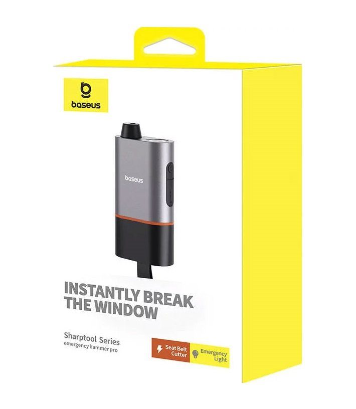 Автомобільний молоток Baseus Sharp Tool Safety Hammer (Window-breaking+Safety belt cutting） Dark gray (C10934401111-00) 2
