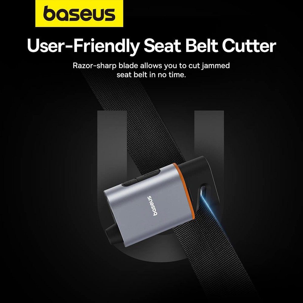 Автомобільний молоток Baseus Sharp Tool Safety Hammer (Window-breaking+Safety belt cutting） Dark gray (C10934401111-00) 11